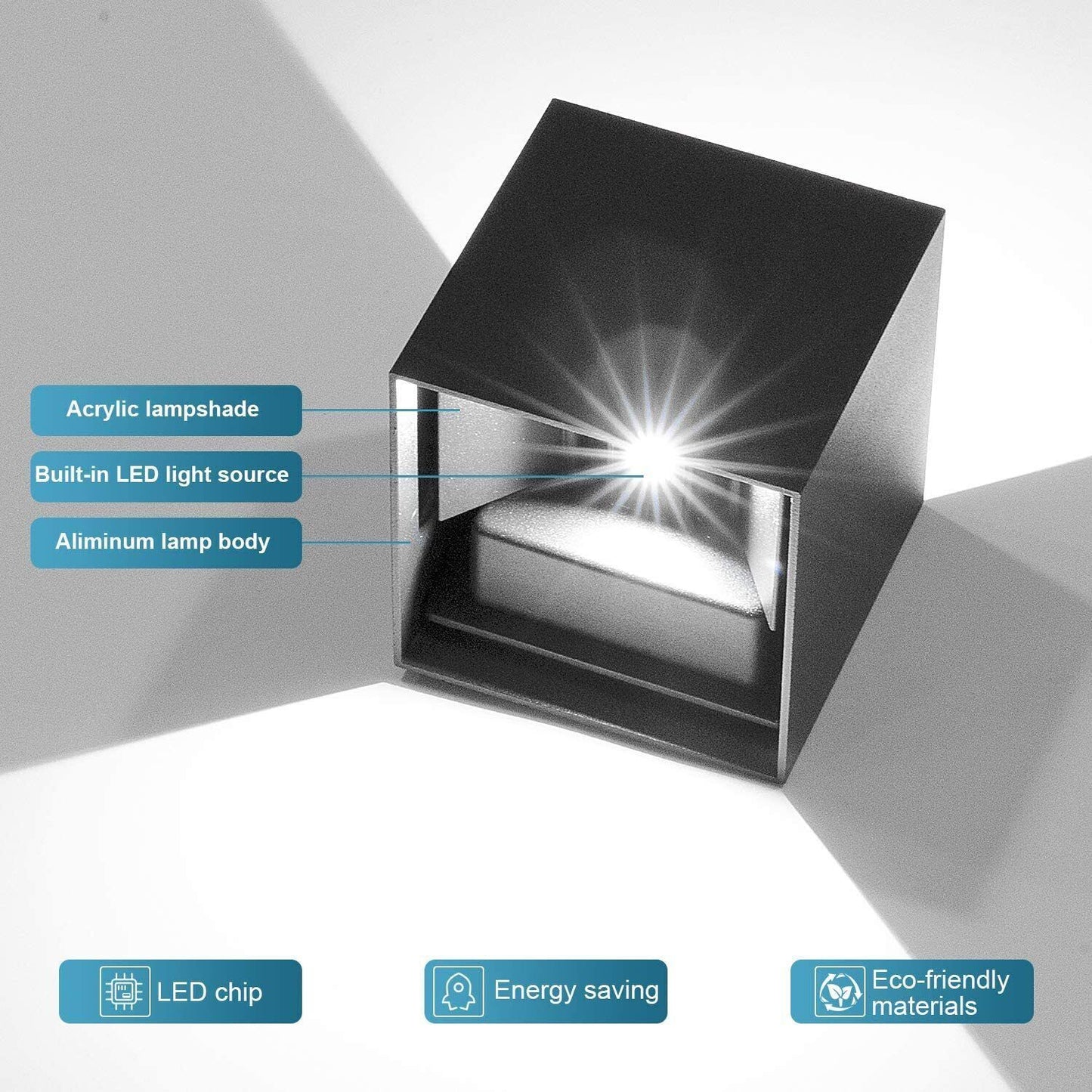 Modern LED Up Down Wall Lights Lighting Fixture Outdoor Indoor Lamp Lighting UK